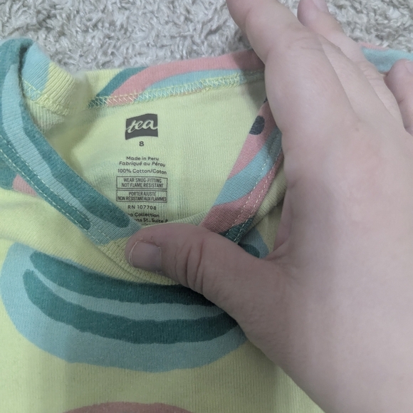 Tea Collection Pink and Green Watermelon Pajama Set - Picture 2 of 2